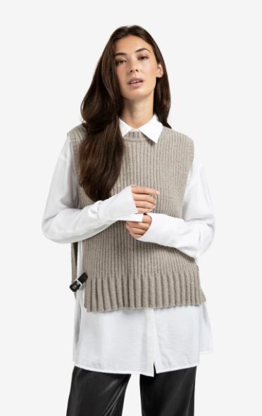 KNIT VEST with BUCKLE DETAIL