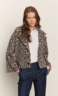 Colette Animal Print Furry Cardigan/Jacket