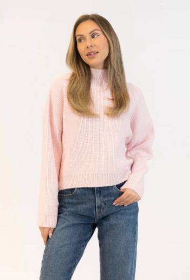 Evolet Mockneck in Pale Pink
