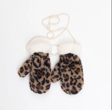 LEOPARD MITTENS