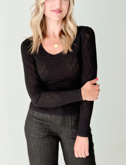 TIBI long sleeve mesh top