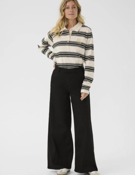 CR Visti Black Denim Wide Leg Trouser