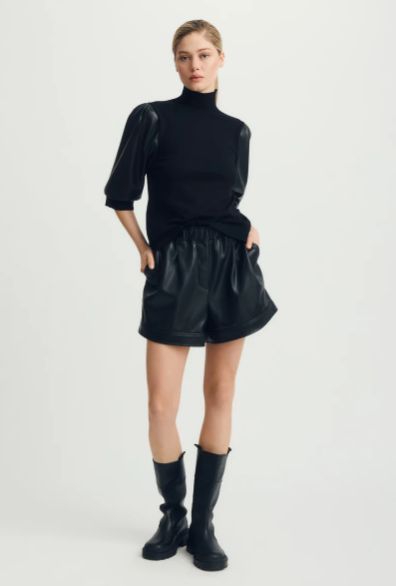 ILSA leather detail sweater