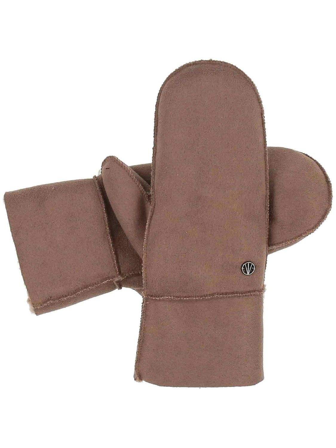 Faux Sherpa Leather Mitts