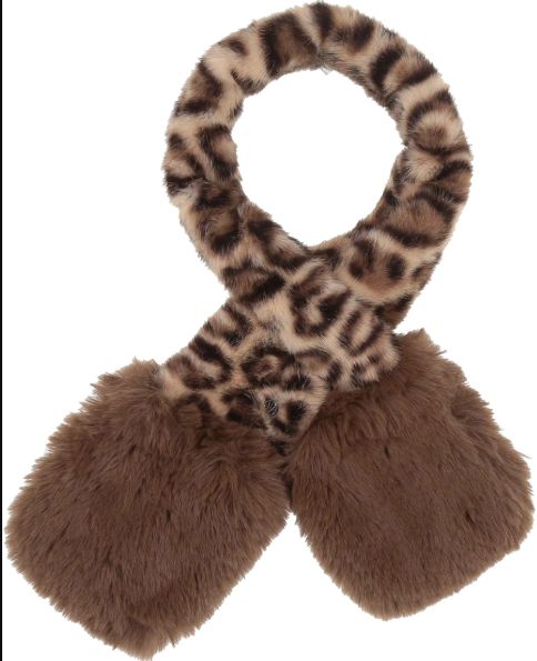 Faux Fur Animal Print scarf with loop
