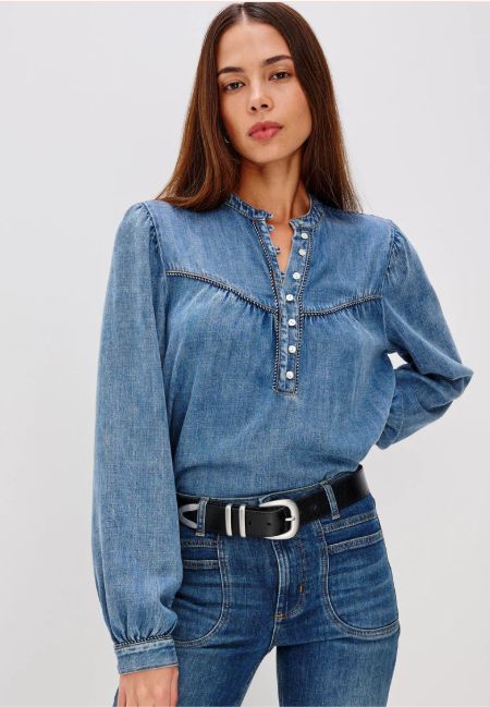Sunna Blouse in Blue Stone