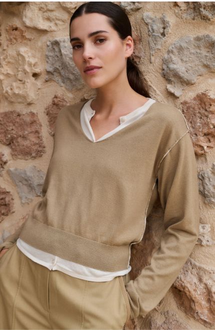 Faux double layered Sweater