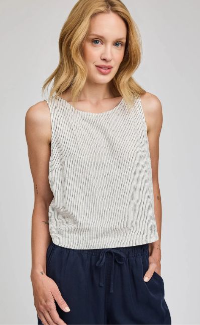 Leanna Striped Linen tank