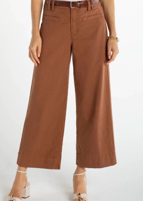 High Rise Wide Leg Crop Mocha