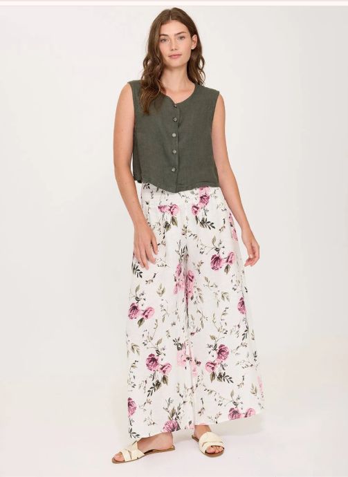 Linen Vest top (Coffee Brown only)