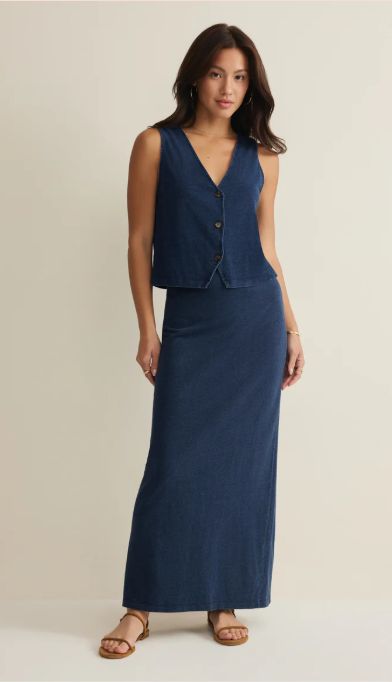 Noelle Jersey Denim Top