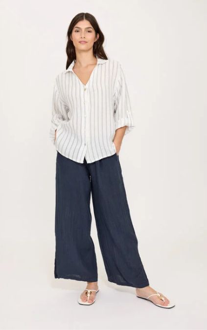Split Leg Linen Pant (coffee brown only)