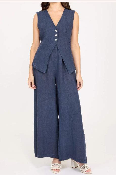 Open bottom Linen Jacket (navy only)