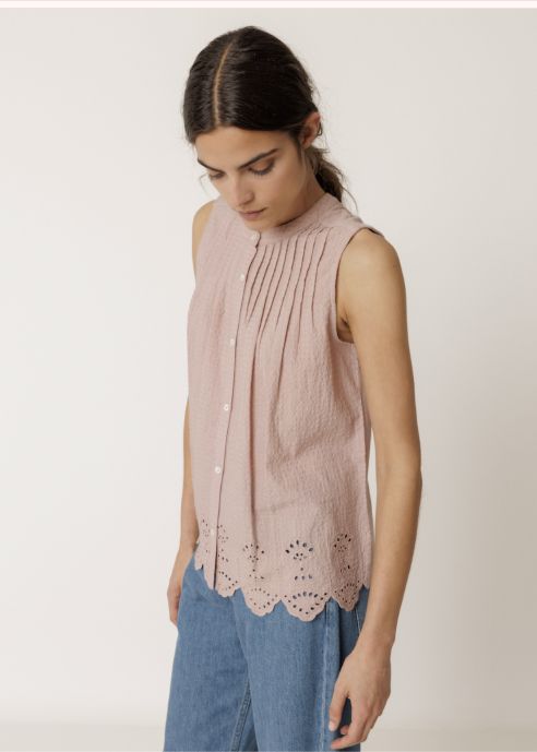 Combination embroidered top