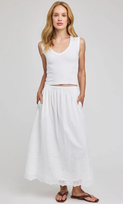 Elodie Cotton Lace trim skirt