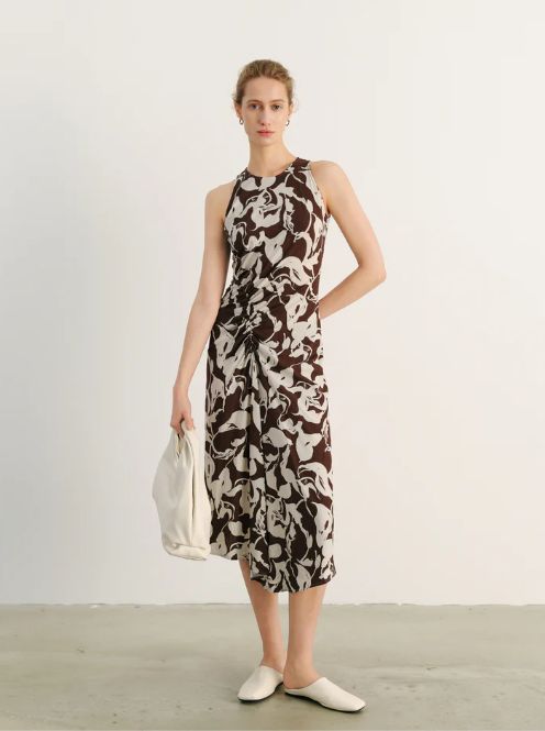 Abstract Sun Dress (brown)
