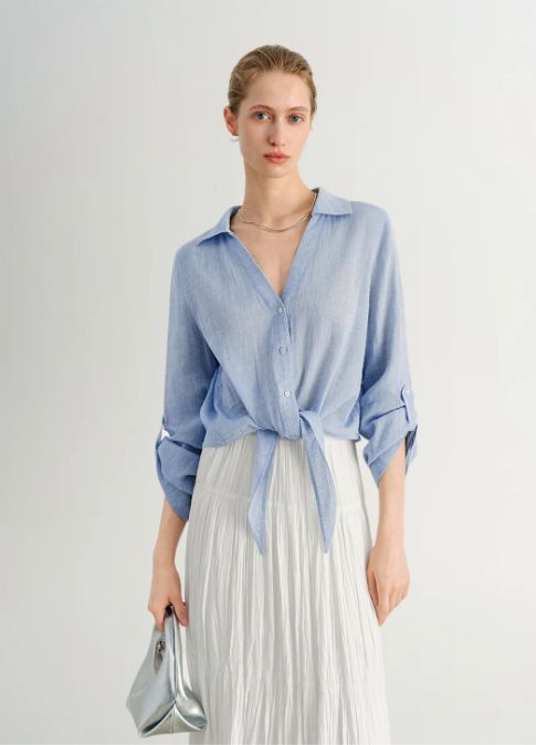 Tie Front Shirt (blue)