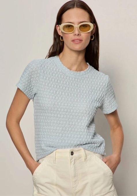 Pucker Up Perfect Tee in Aqua Blue