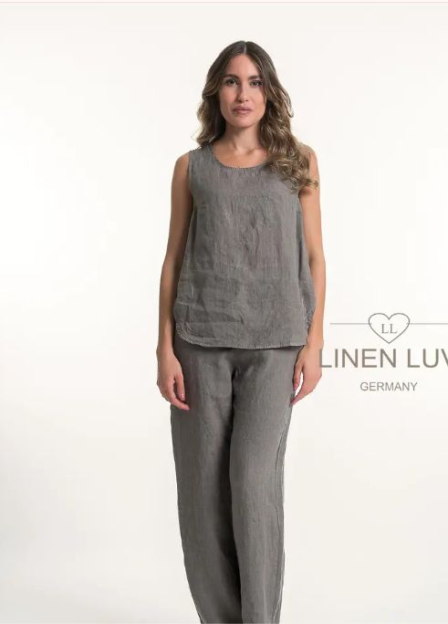 French Linen Tank (Taupe)