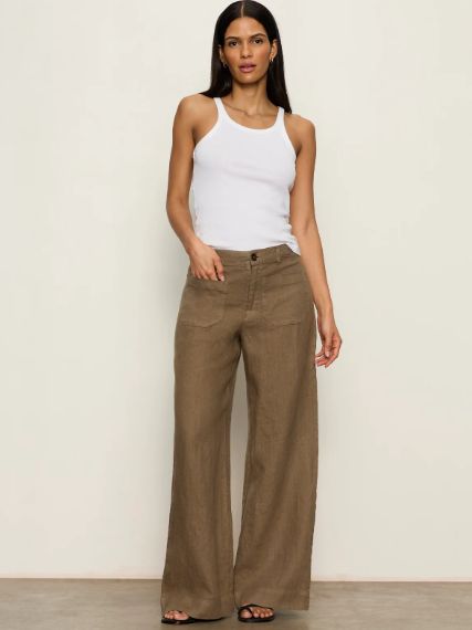The LINEN MARINE WIDE LEG PANT