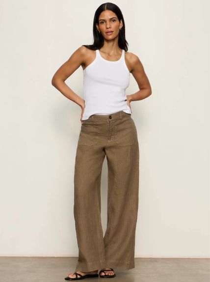 LINEN MARINE PANT in Timber