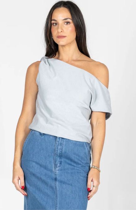 Twisted Shoulder Bubble top