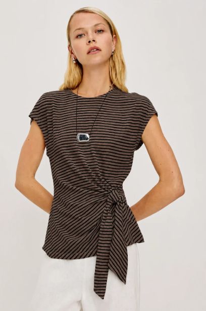 GABBIE top in onyx stripe