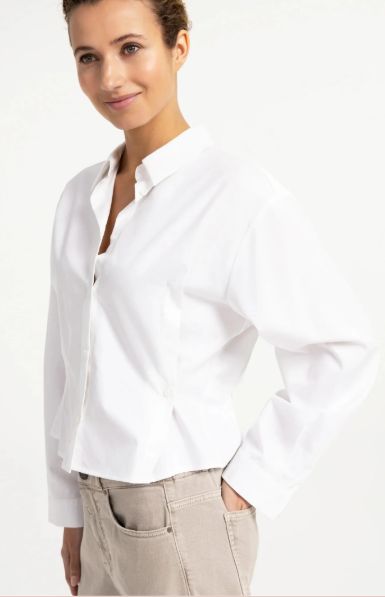 POPLIN BLOUSE with button detail