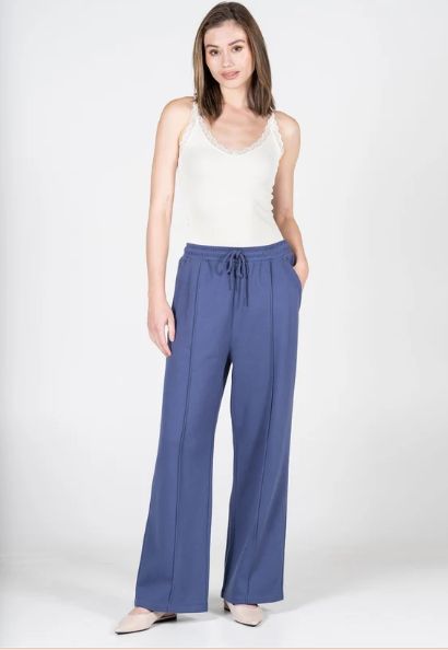 Cotton Fleece Wide Leg Pant