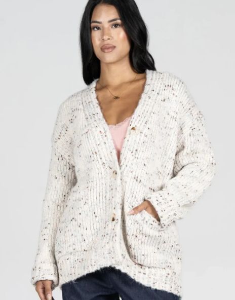 Mix Yarn Relaxed Fit Cardigan