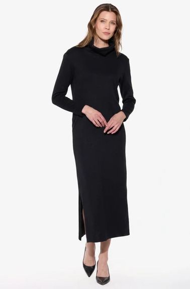 Cozy Funnel Neck Column Dress
