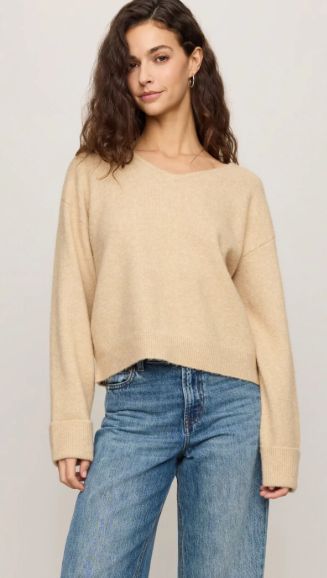 Cerro V neck sweater (toast colour only)