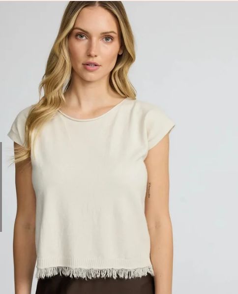 Fringe Fine Knit sleeveless top