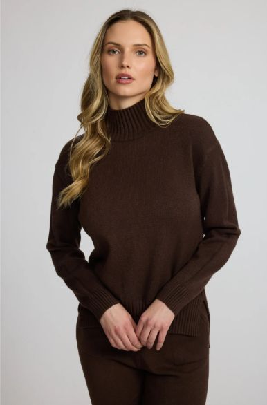 Mock Neck Fine Knit Sweater