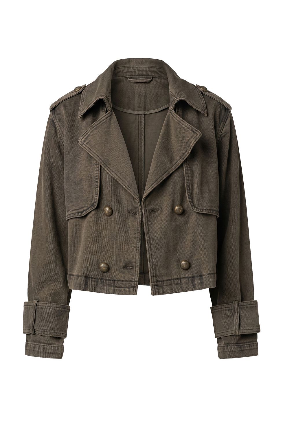 Cropped Denim Trench