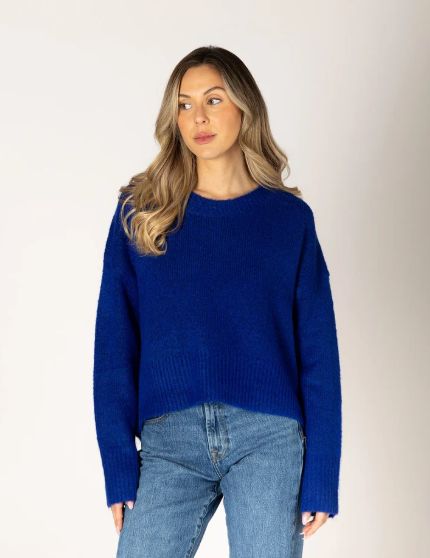 TIMMY Crew Neck sweater in cobalt