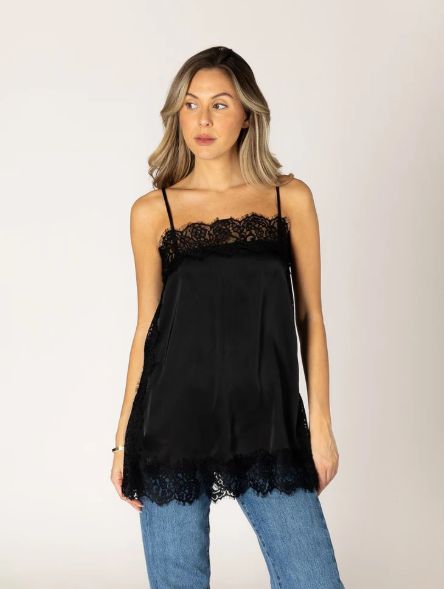 SLIP SATIN LACE CAMI