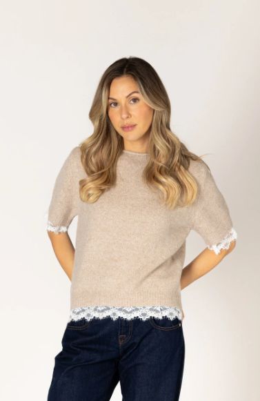 AVA Lace Trim Sweater