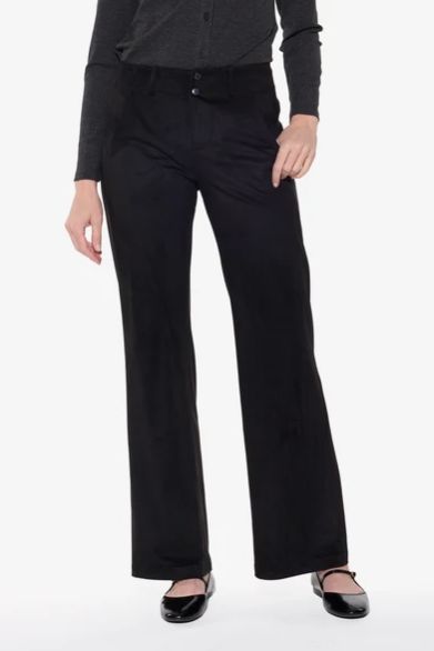 Faux Suede Wide Leg Trousers