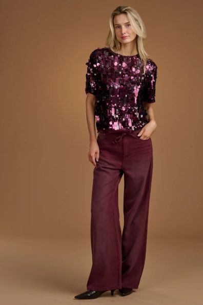 LOUNGE DENIM PANT (MERLOT)