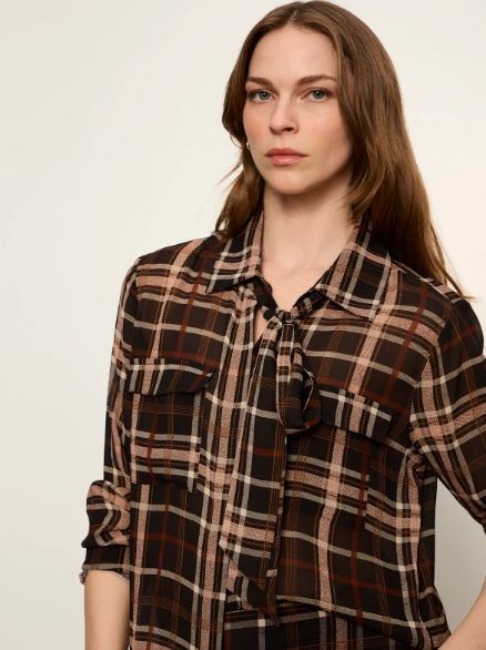 Meet Me in Paris Tie Neck Blouse