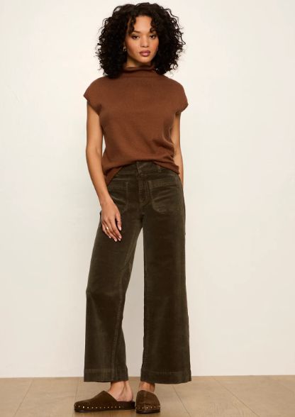 CHELSEA Corduroy Cropped Wide Leg Jeans