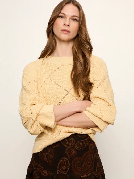 DIAMOND STITCH COTTON SWEATER