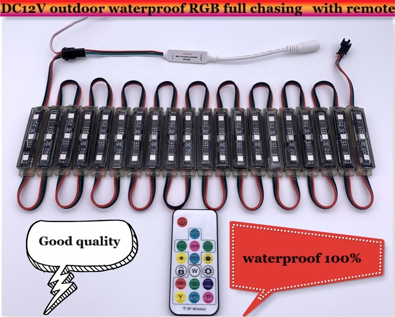 Led lights waterproof 100 ft with chip & remote + power supply with cost for shipping