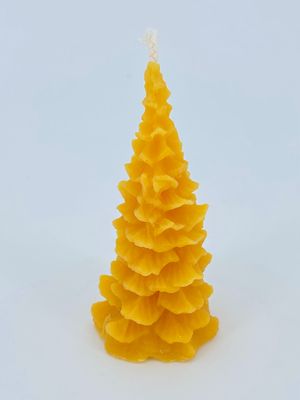 Weihnachtliche Kerze "Weihnachtstanne" aus 100% Bienenwachs aus eigener Bioland-Imkerei ‍