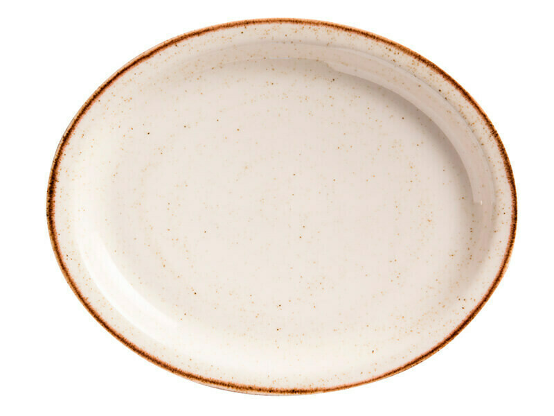 Bandeja Ovalada Corona Artisan Beige 11 ¾" x 9 ⅔"