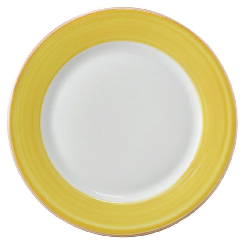 Plate Rolled Edge Calypso Yellow Rim 6 3/8in (24/caja)