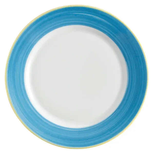 Plate Rolled Edge Calypso Blue Rim 7 7/8in (24/caja)