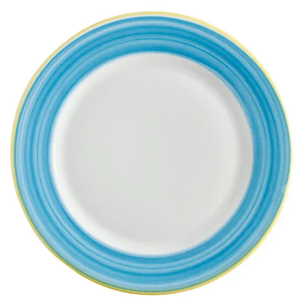 Plate Rolled Edge Calypso Blue Rim 10 3/4in (24/Caja)