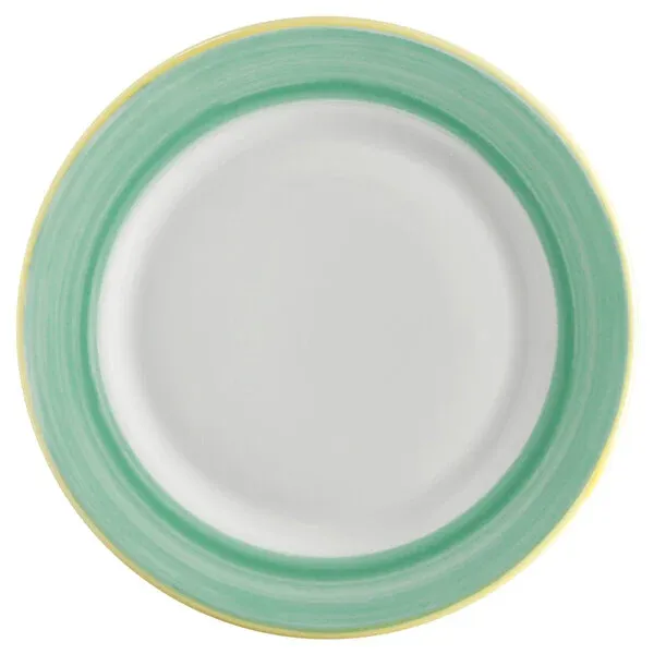 Plate Rolled Edge Calypso Green Rim 9in (24/caja)